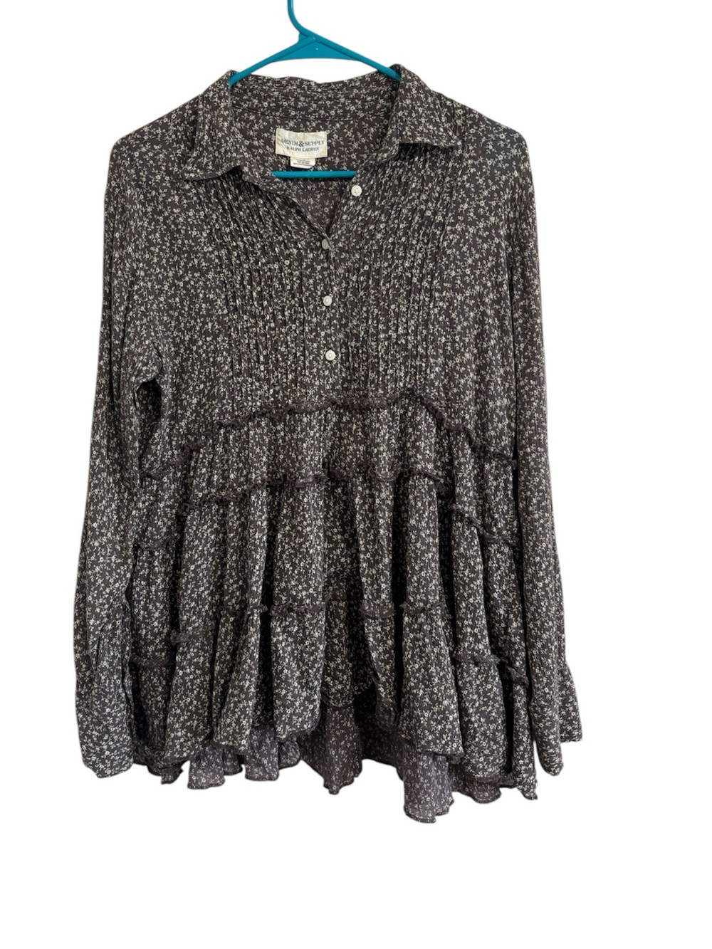 Denim & Supply Ralph Lauren Ditsy Floral Gausy Tiered Button Tunic